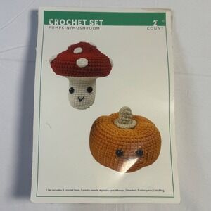 Crochet Set Pumpkin Mushroom 2 Count Craft Kit Target Brand New